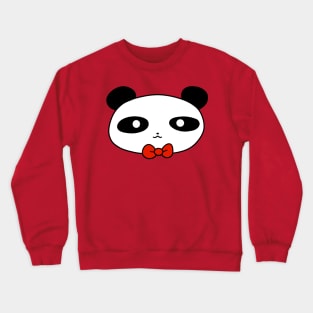 Bow Tie Panda Face Crewneck Sweatshirt